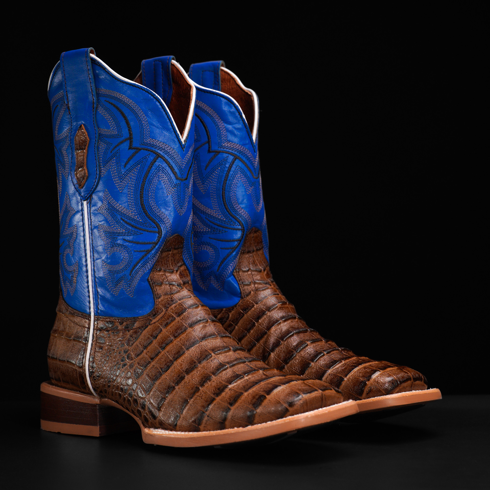 Honey Caiman Belly - Square Toe