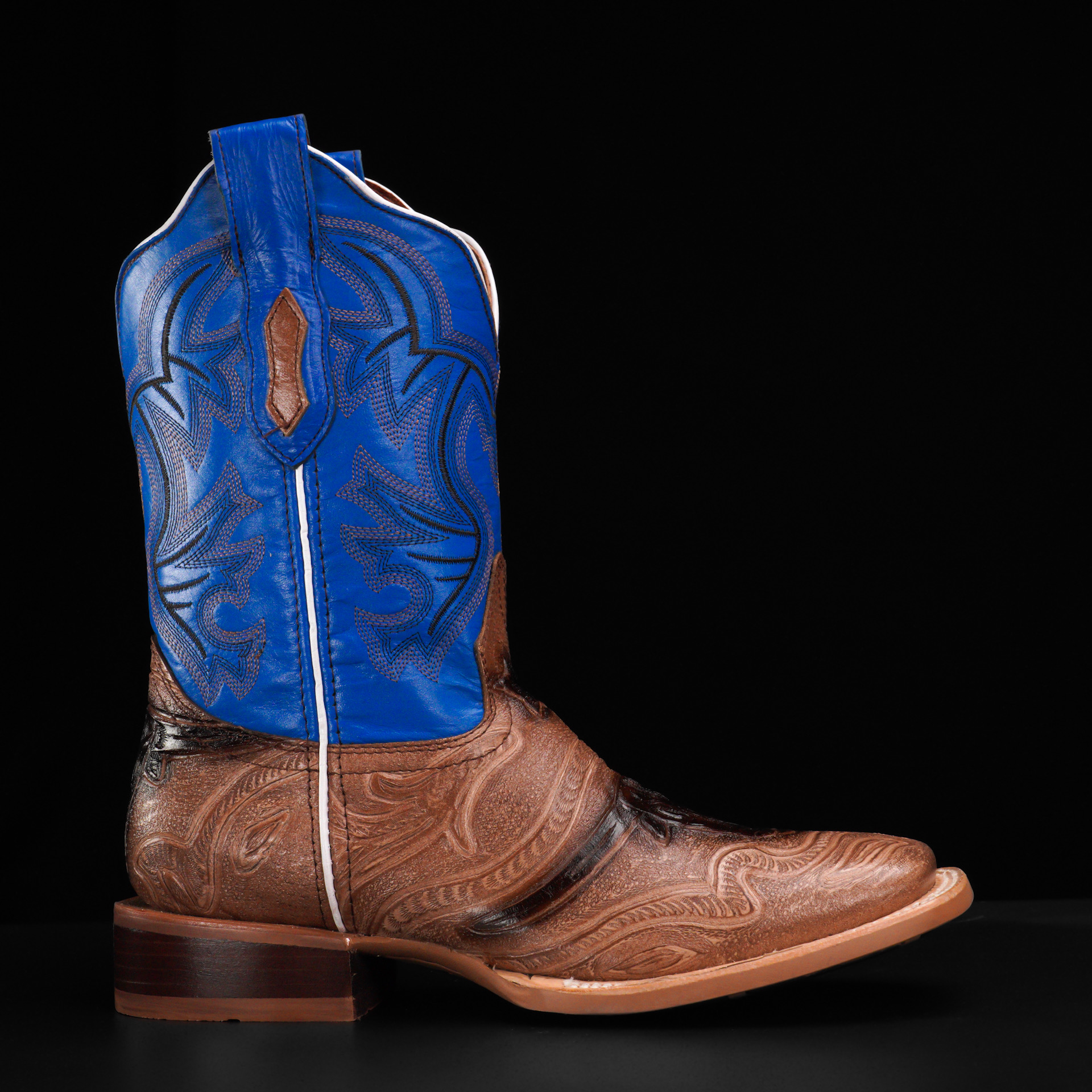 Rustic Sand Hand Tooled - Square Toe - Image 2