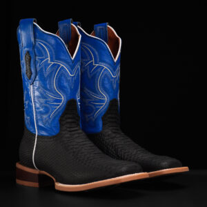 Matte Black Python - Square Toe