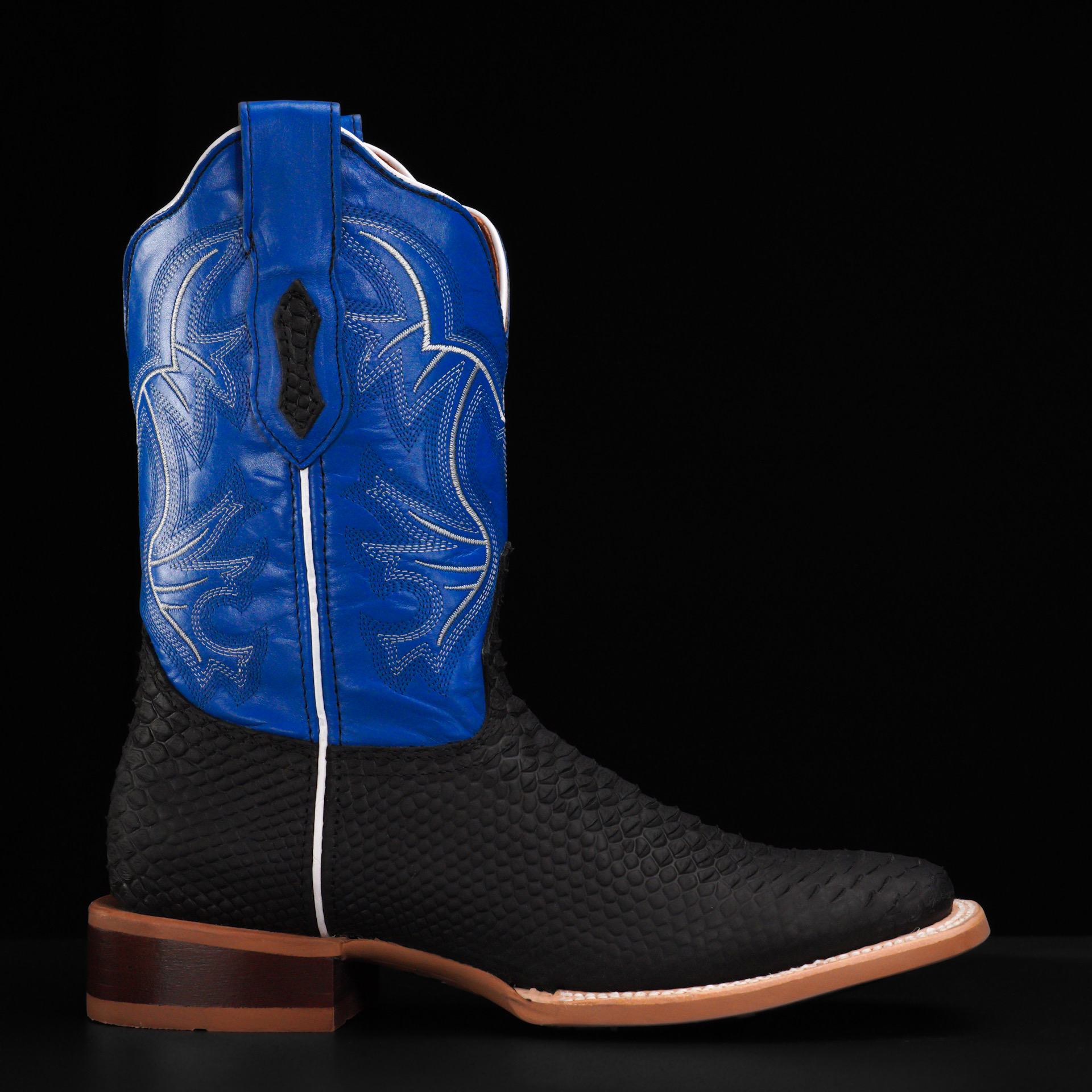 Matte Black Python - Square Toe - Image 2