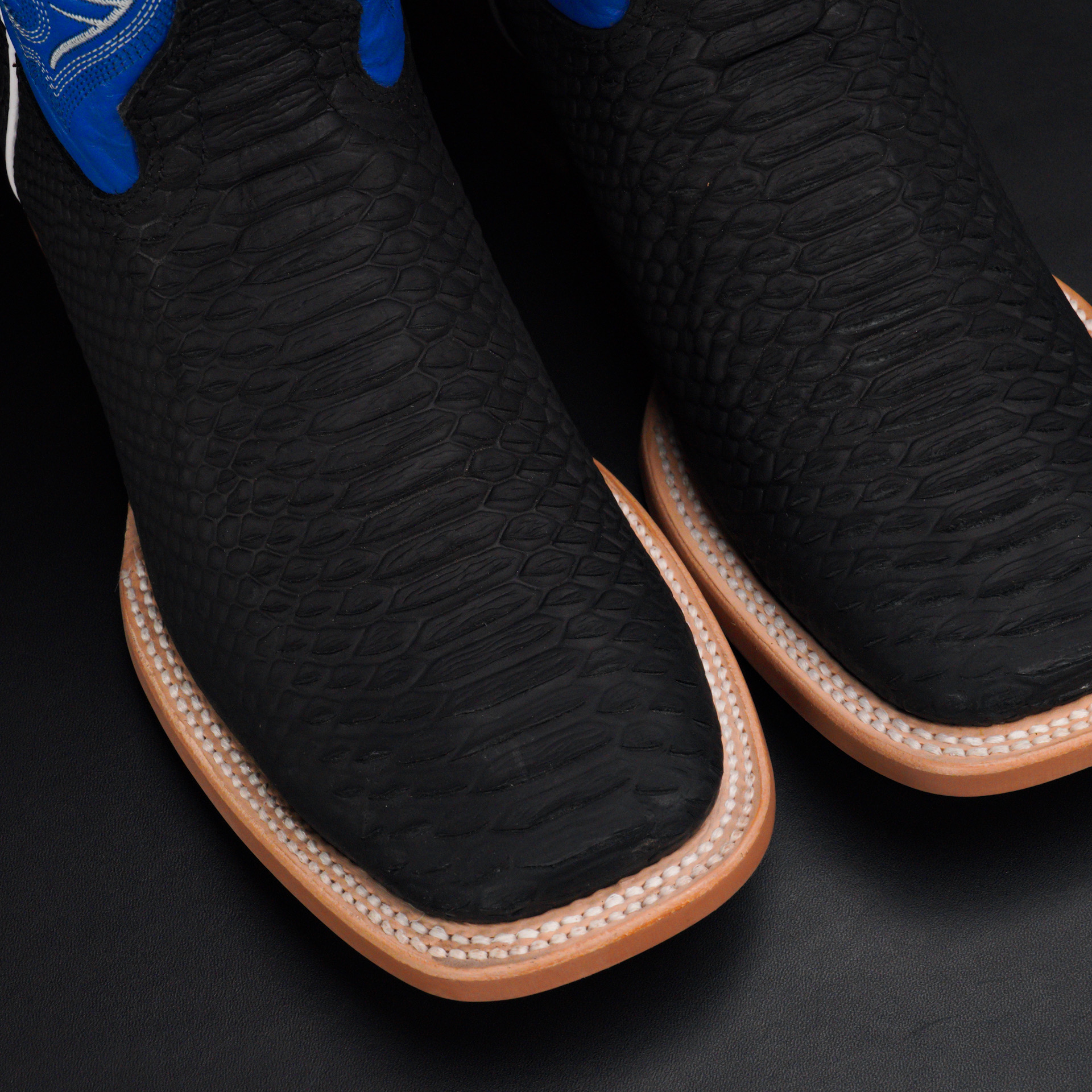 Matte Black Python - Square Toe - Image 3