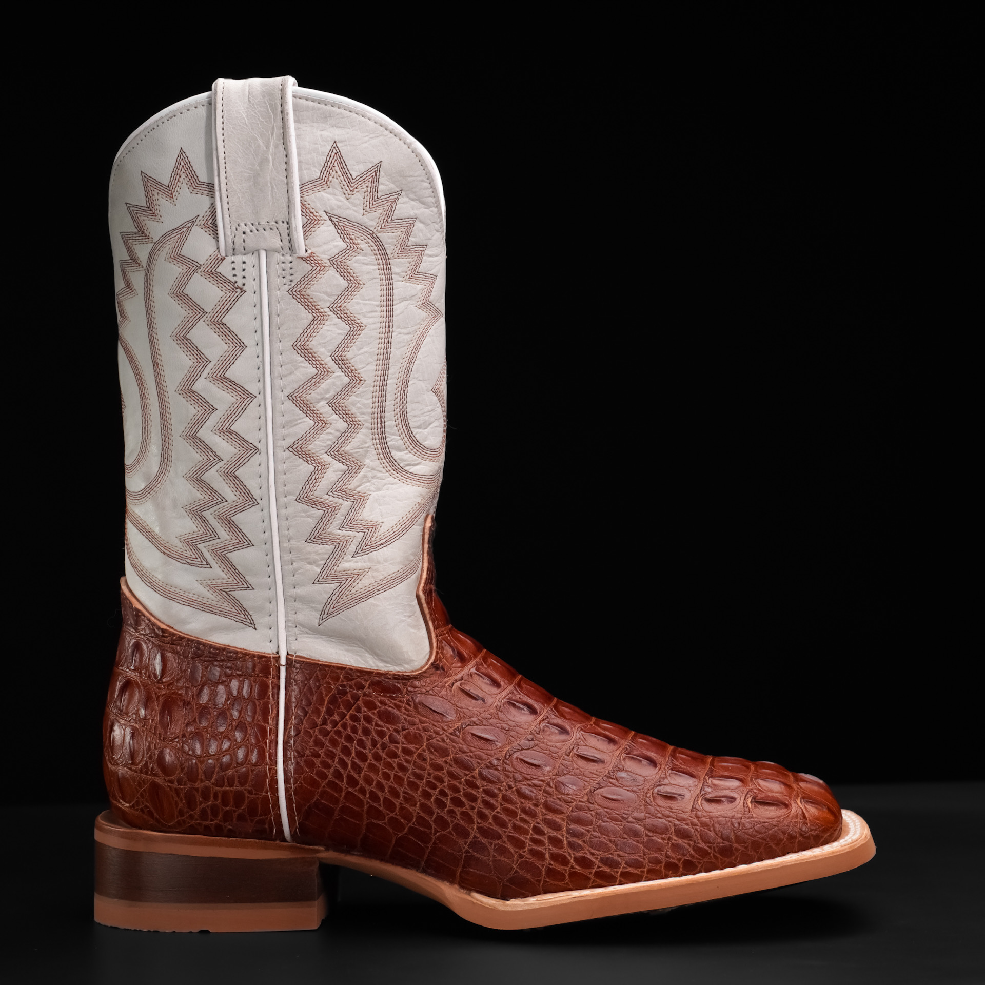 Taupe Caiman Horn Back – Square Toe - Image 2