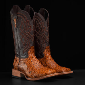Honey Caiman Horn Back – Square Toe