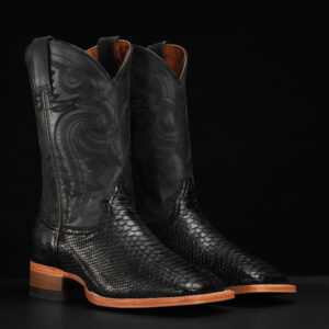 AUTHENTIC Black Python – Square Toe