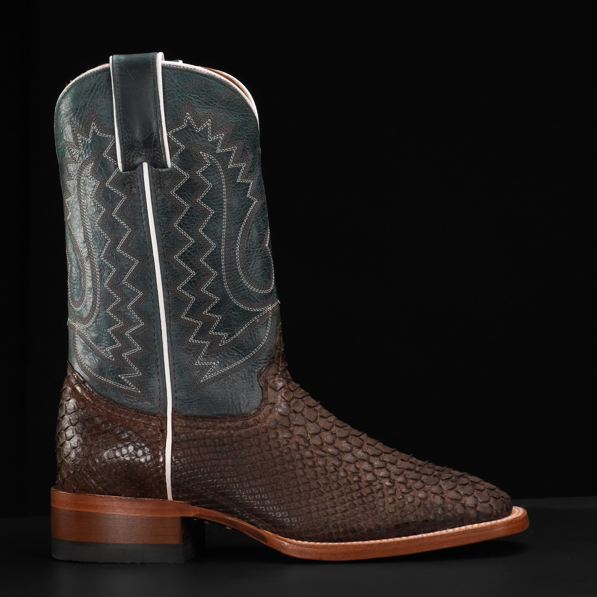 AUTHENTIC Matte Brown Python – Square Toe - Image 2