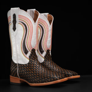 Tan Safari Basketweave – Square Toe