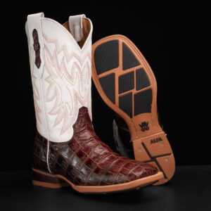 Cherry Alligator Belly - Square Toe