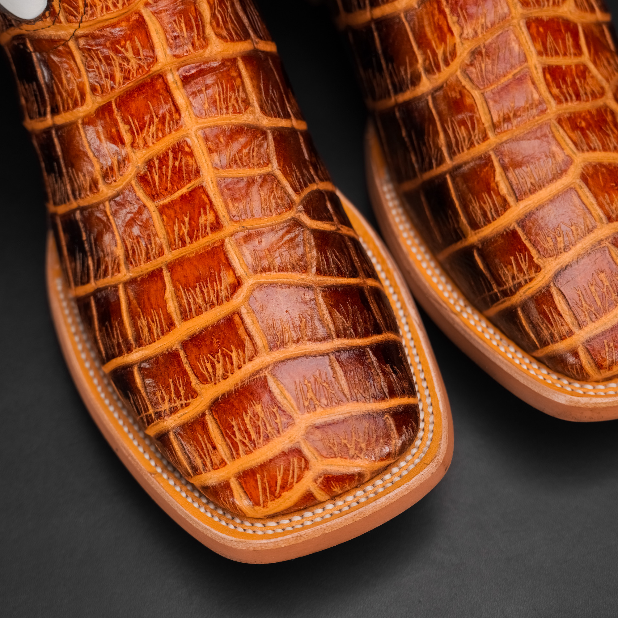 Honey Alligator Belly - Square Toe - Image 3