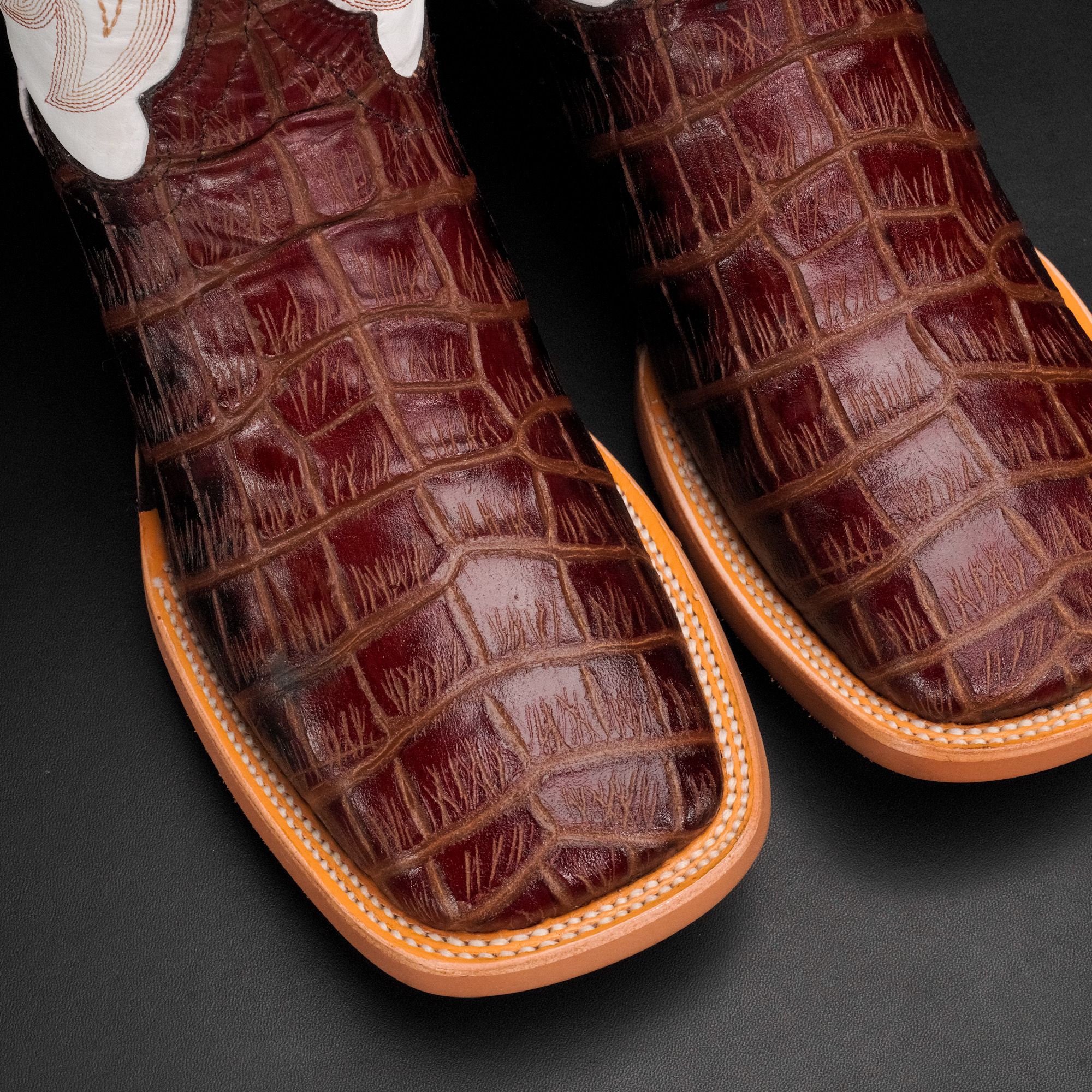 Cherry Alligator Belly - Square Toe - Image 3