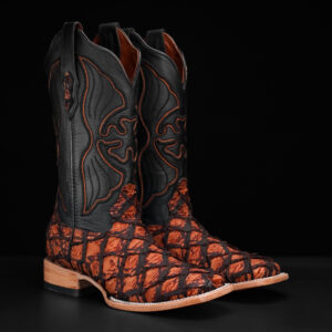 Matte Cognac Pirarucu – Square Toe