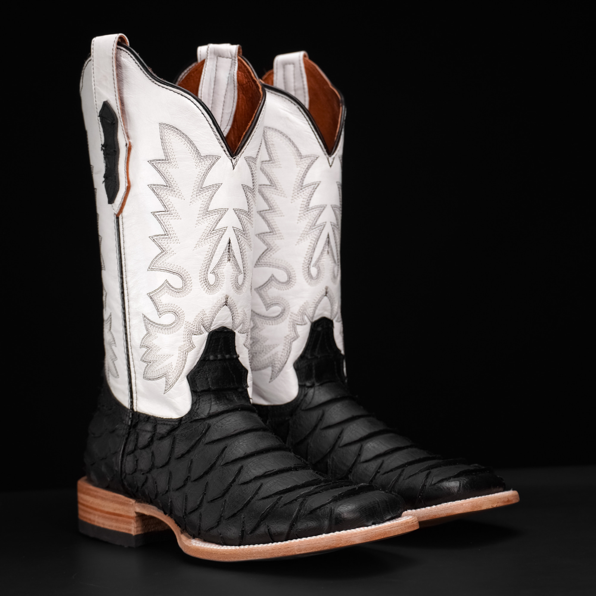 Matte Black Giant Python - Square Toe