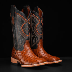 Cognac Ostrich – Square Toe