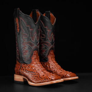 Cognac Caiman Neck - Square Toe