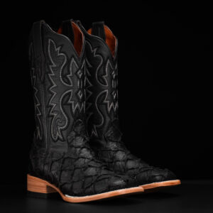 Matte Black Pirarucu – Square Toe