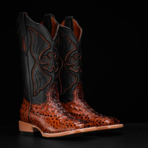 Cognac Caiman Neck - Square Toe