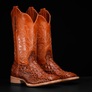 Cognac Caiman Neck - Square Toe