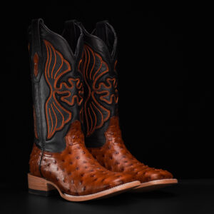 Cognac Ostrich – Square Toe