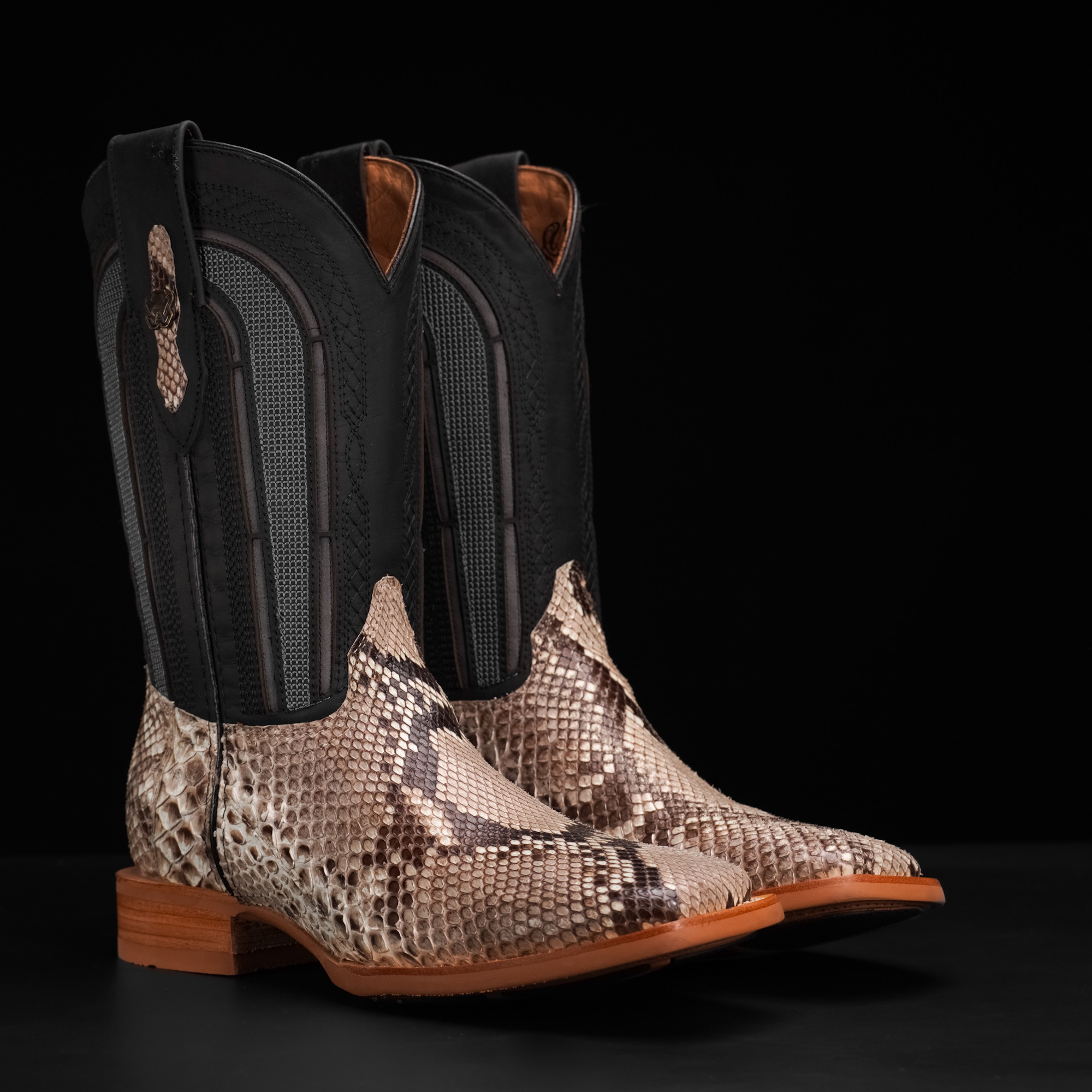 AUTHENTIC Natural Python Belly – Square Toe