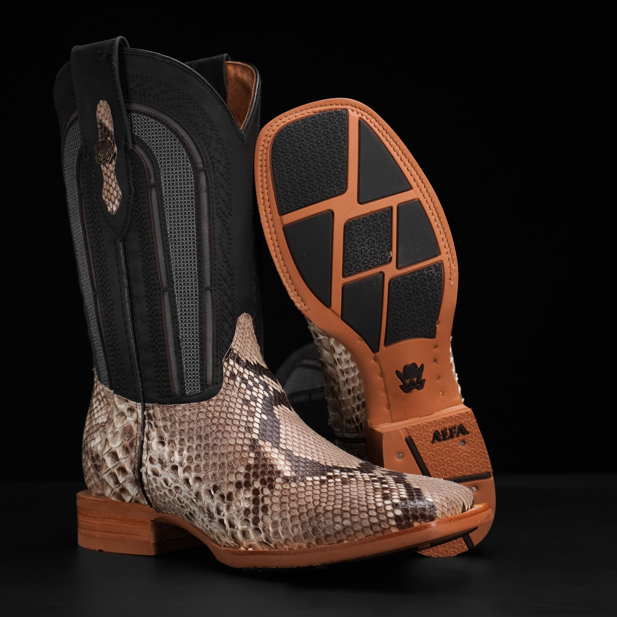 AUTHENTIC Natural Python Belly – Square Toe - Image 2