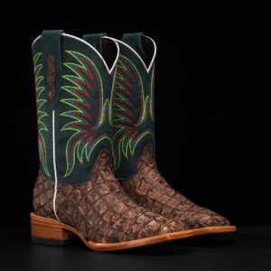 AUTHENTIC Brown Pirarucu – Square Toe