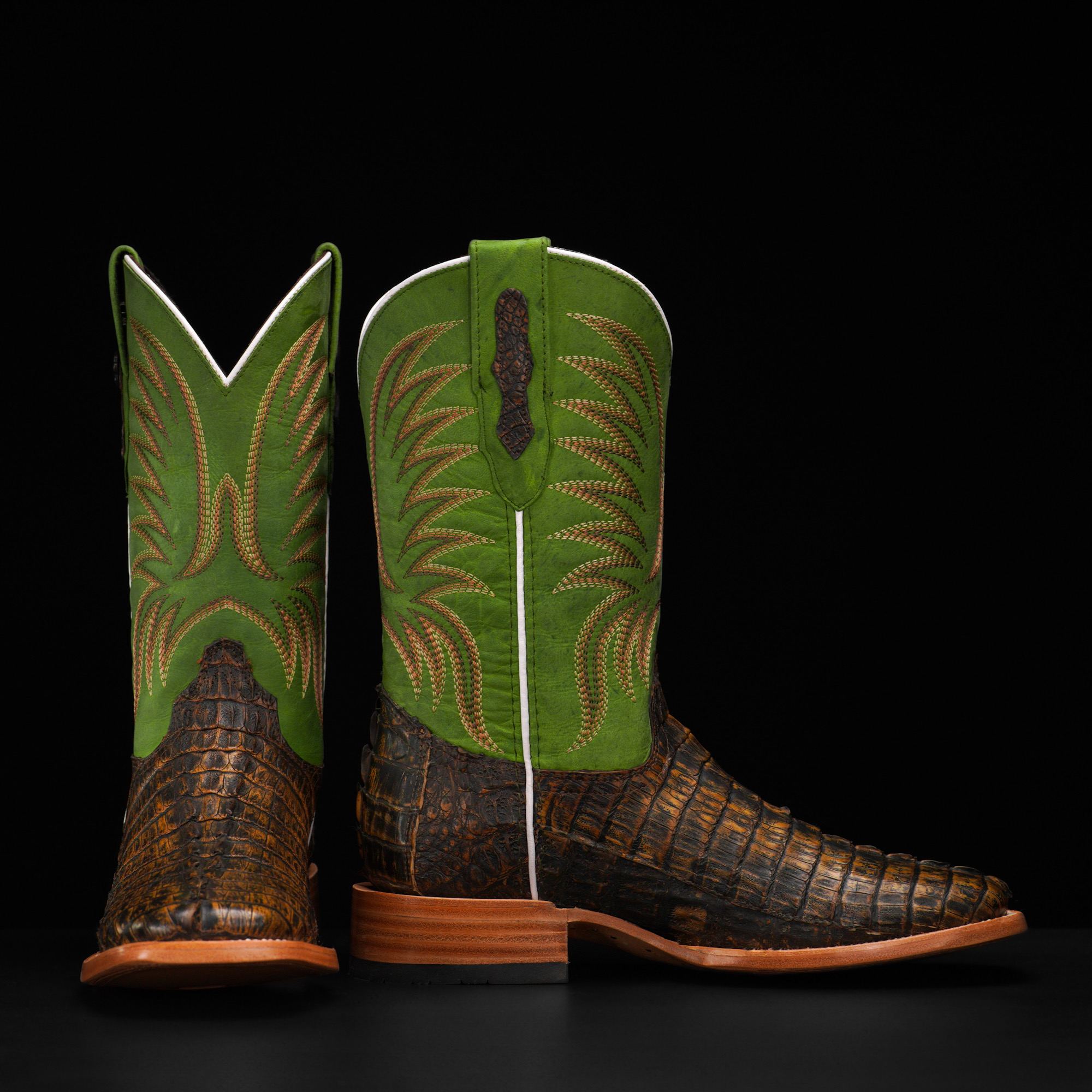 AUTHENTIC Rustic Sand Caiman Tail – Square Toe - Image 2