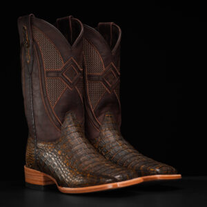 AUTHENTIC Rustic Paja Caiman Horn Back – Square Toe