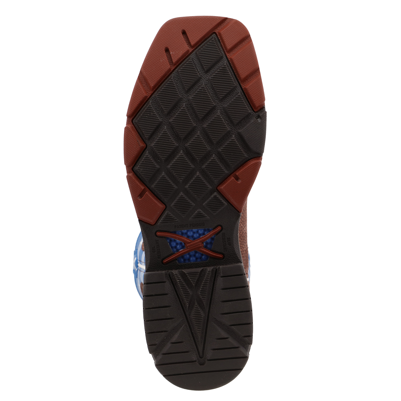 Twisted X Western Work Boot Burgundy & Sky Blue - Square Toe (Steel Toe) - Image 3