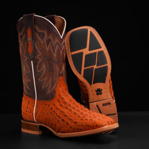 Matte Honey Caiman Horn Back - Square Toe