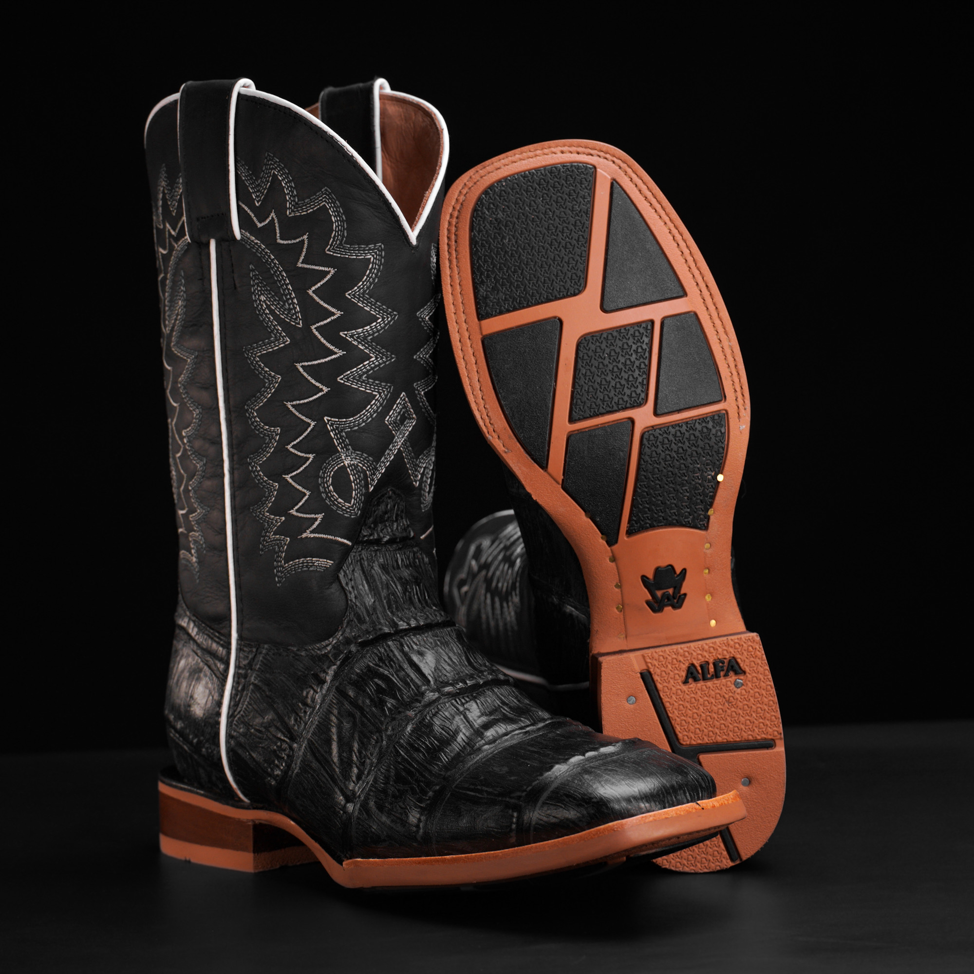 Gray Alligator Belly - Square Toe