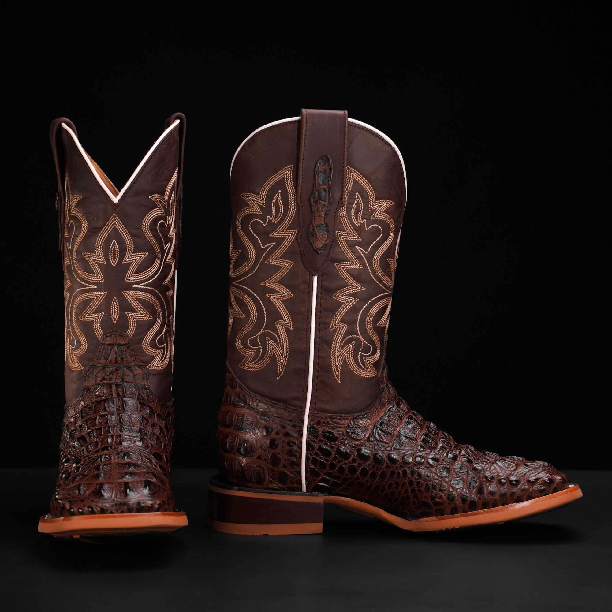 Brown Caiman Neck - Square Toe - Image 2