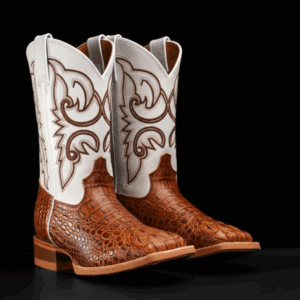 Taupe Caiman Neck – Square Toe