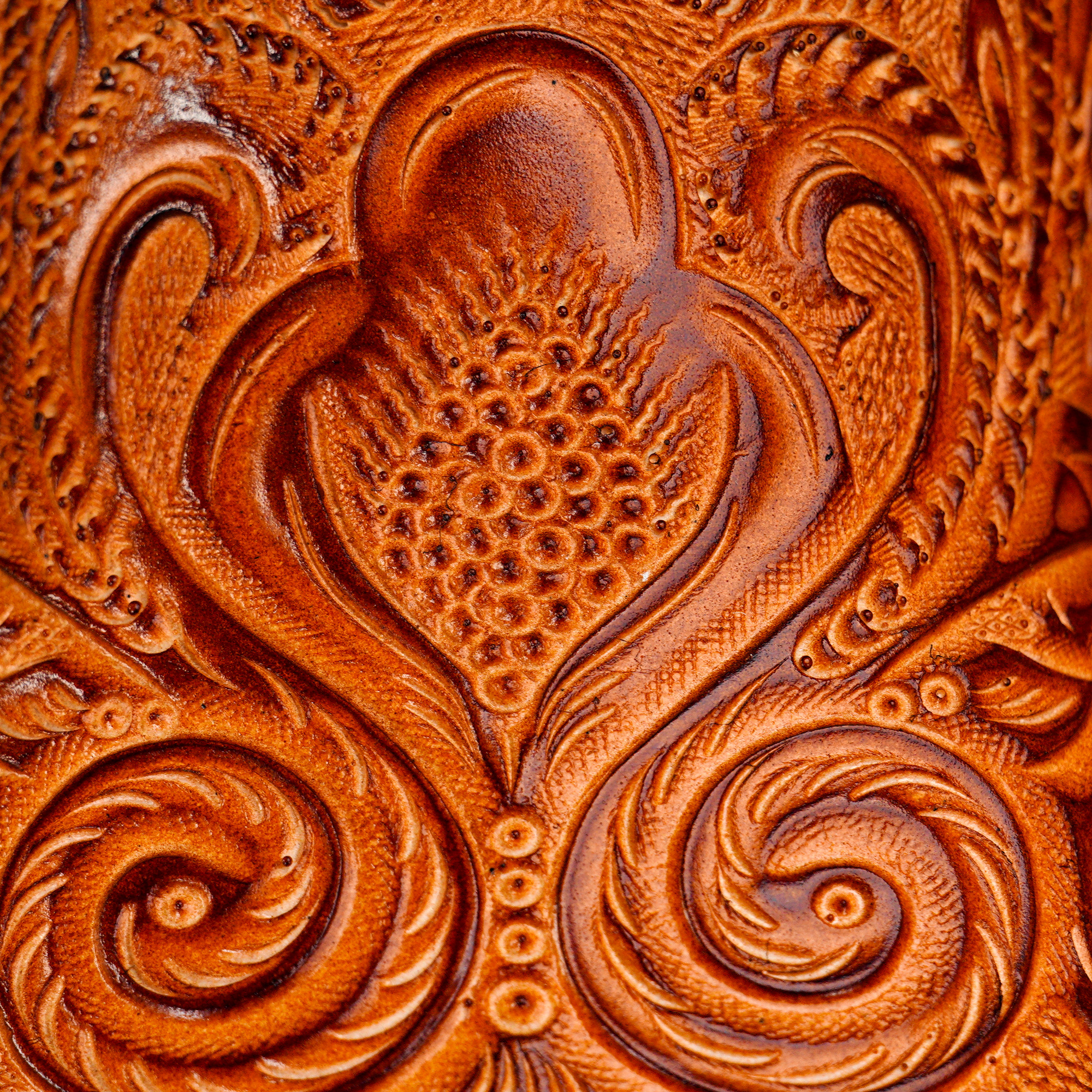 Taupe ALFA Hand Tooled – Square Toe - Image 3