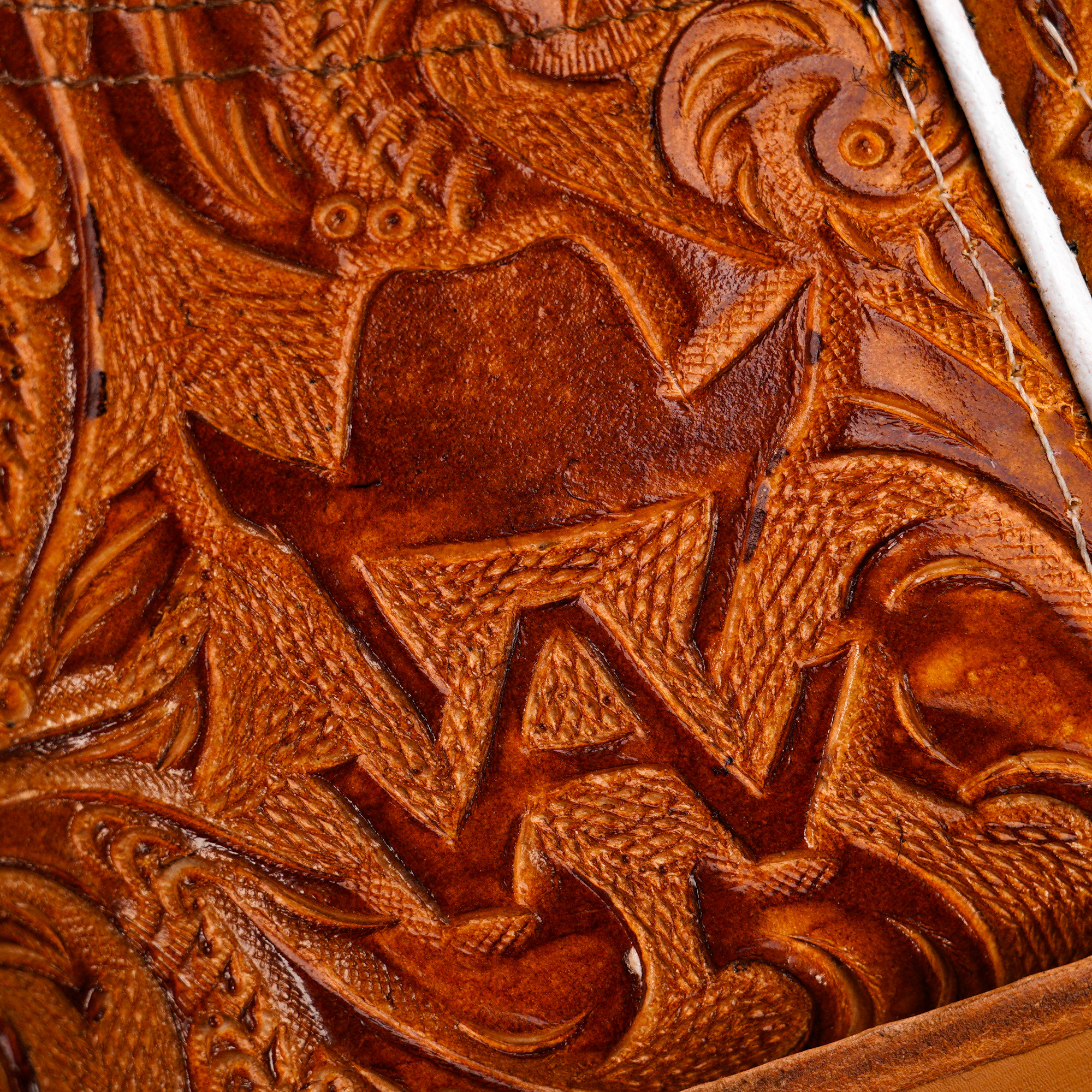 Taupe ALFA Hand Tooled – Square Toe - Image 4