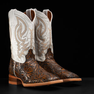 Brown Floral Hand Tooled – Square Toe