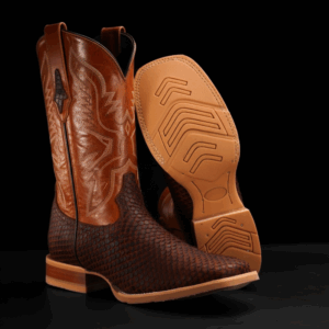 Matte Cognac Belly Python - Square Toe