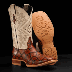 Cognac Fish Scale - Square Toe