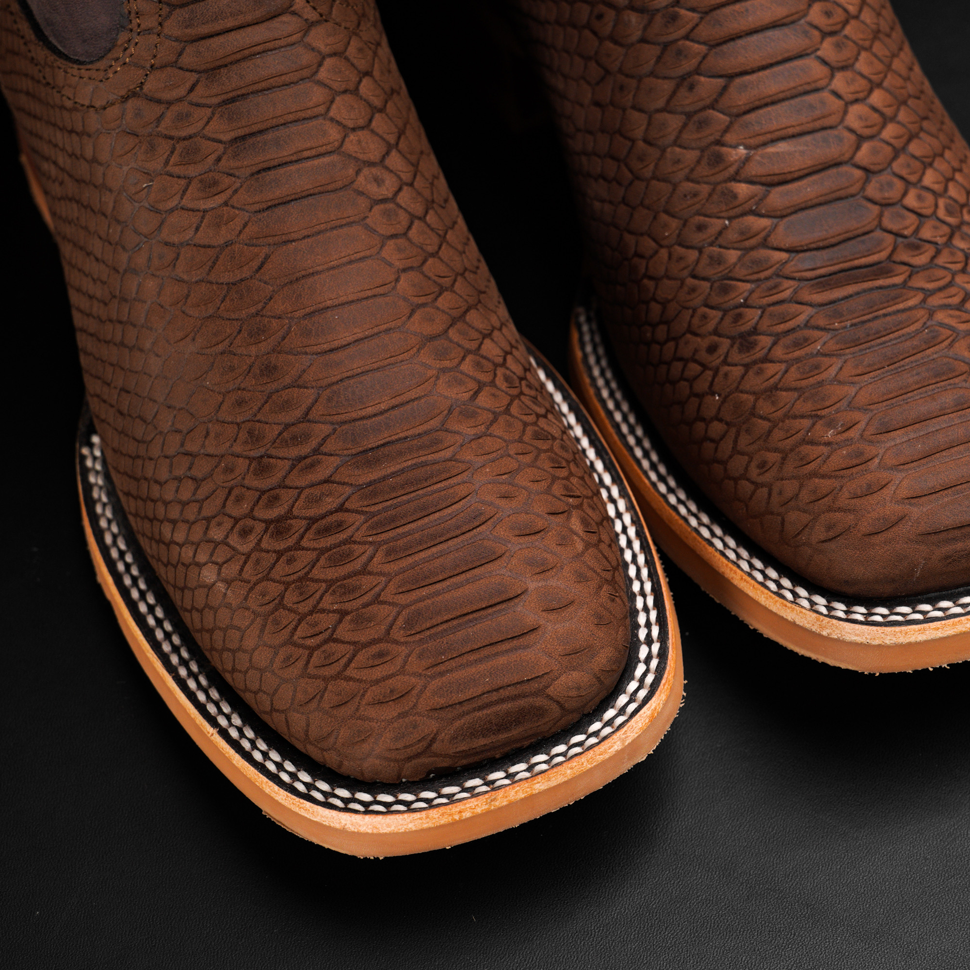 Matte Brown Python - Square Toe - Image 2