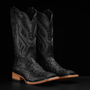 Black Caiman Neck – Square Toe