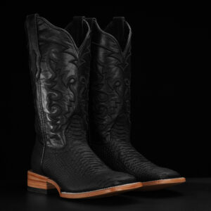 Matte Black Python – Square Toe