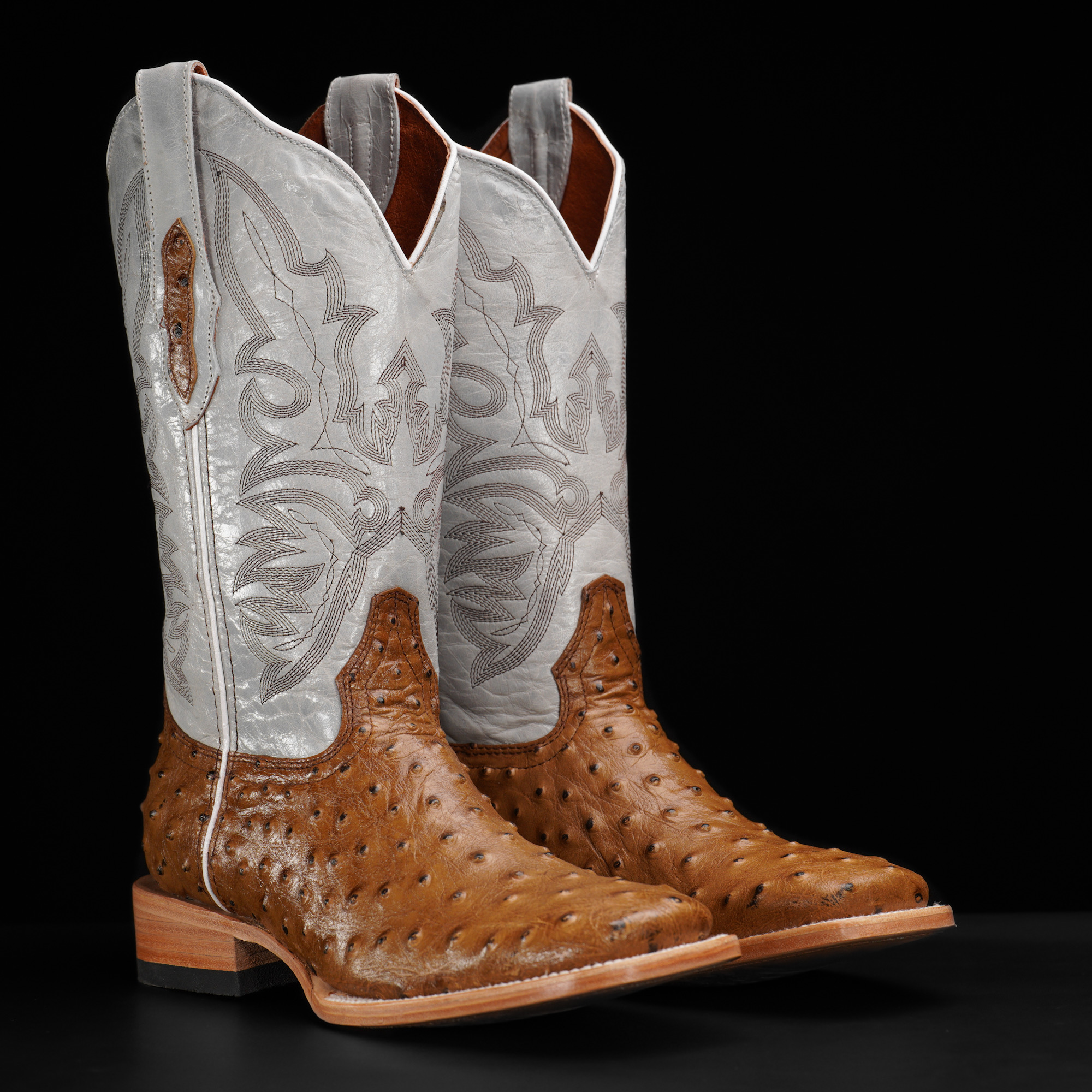 Honey Ostrich – Square Toe