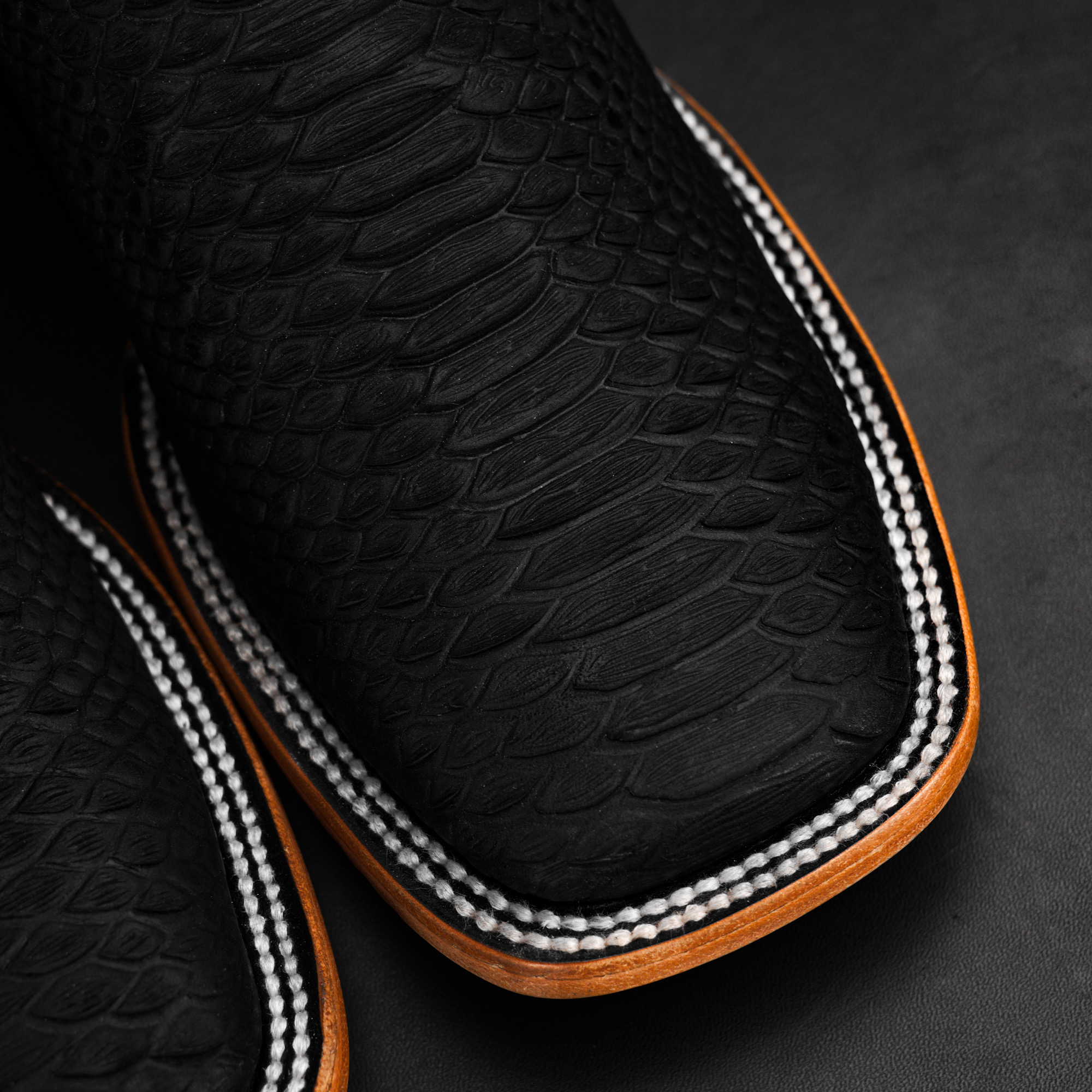 Matte Black Python – Square Toe - Image 4