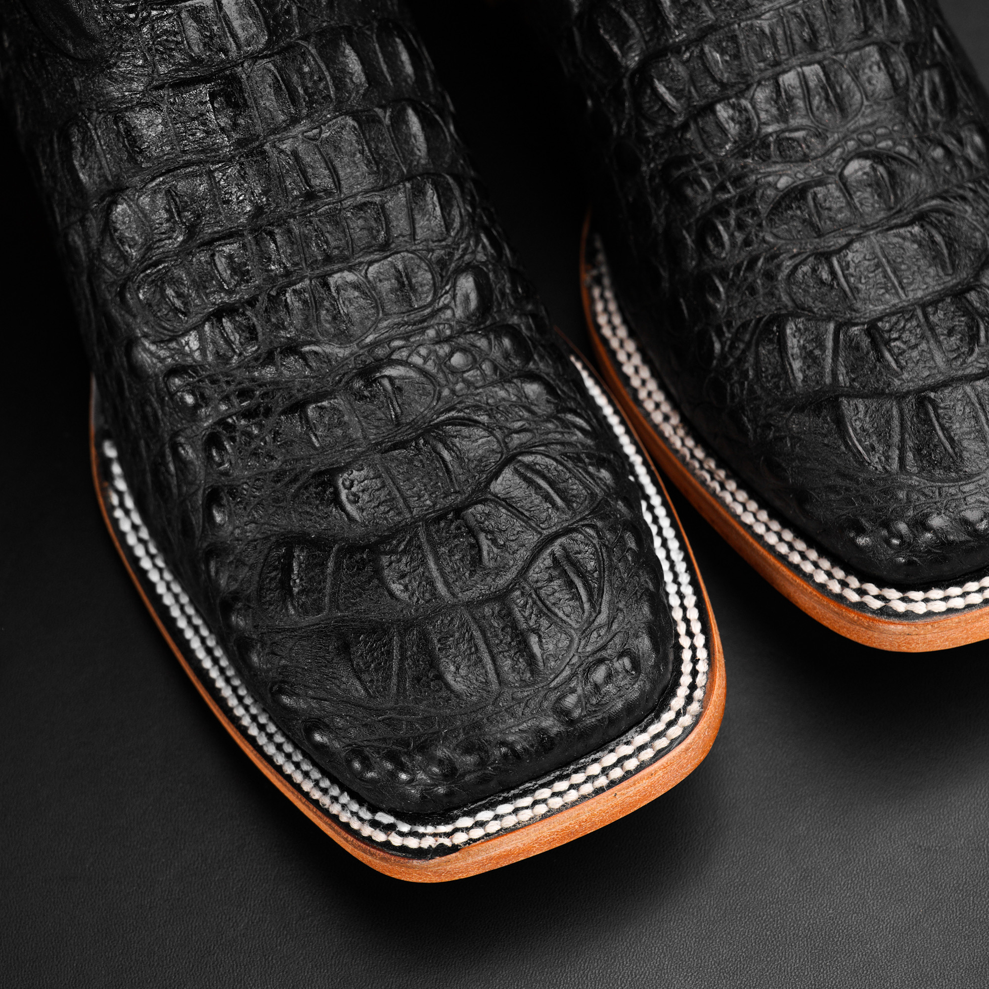 Black Caiman Neck – Square Toe - Image 2