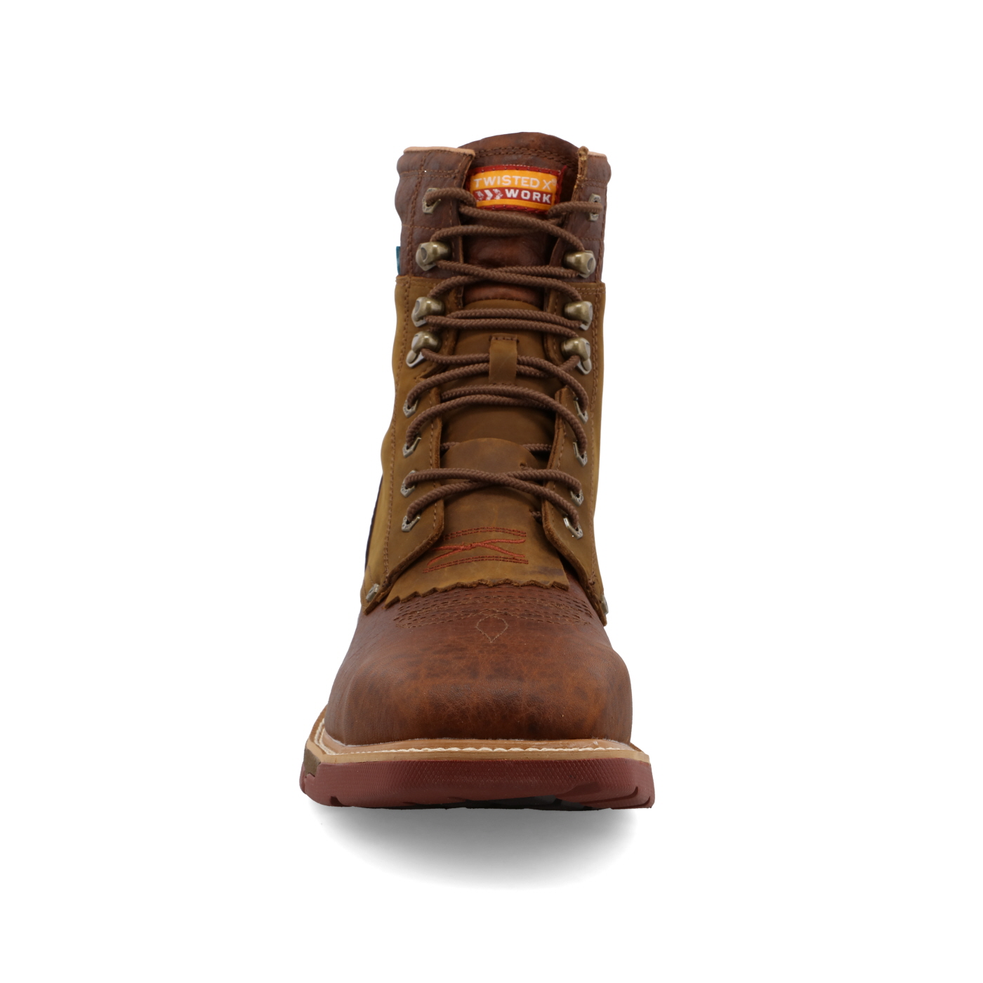 Twisted X Waterproof CellStretch Lacer Distressed Saddle & Cognac - Square Toe (Steel Toe) - Image 5
