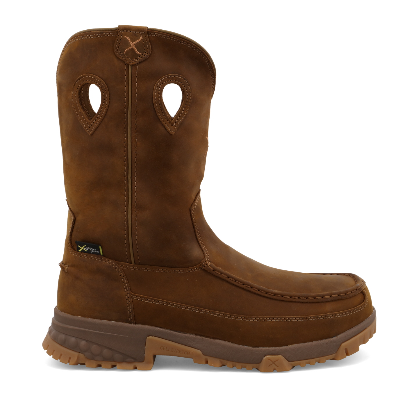 Twisted X Pull On Work Boot Distressed Saddle - Steel Toe - Image 4