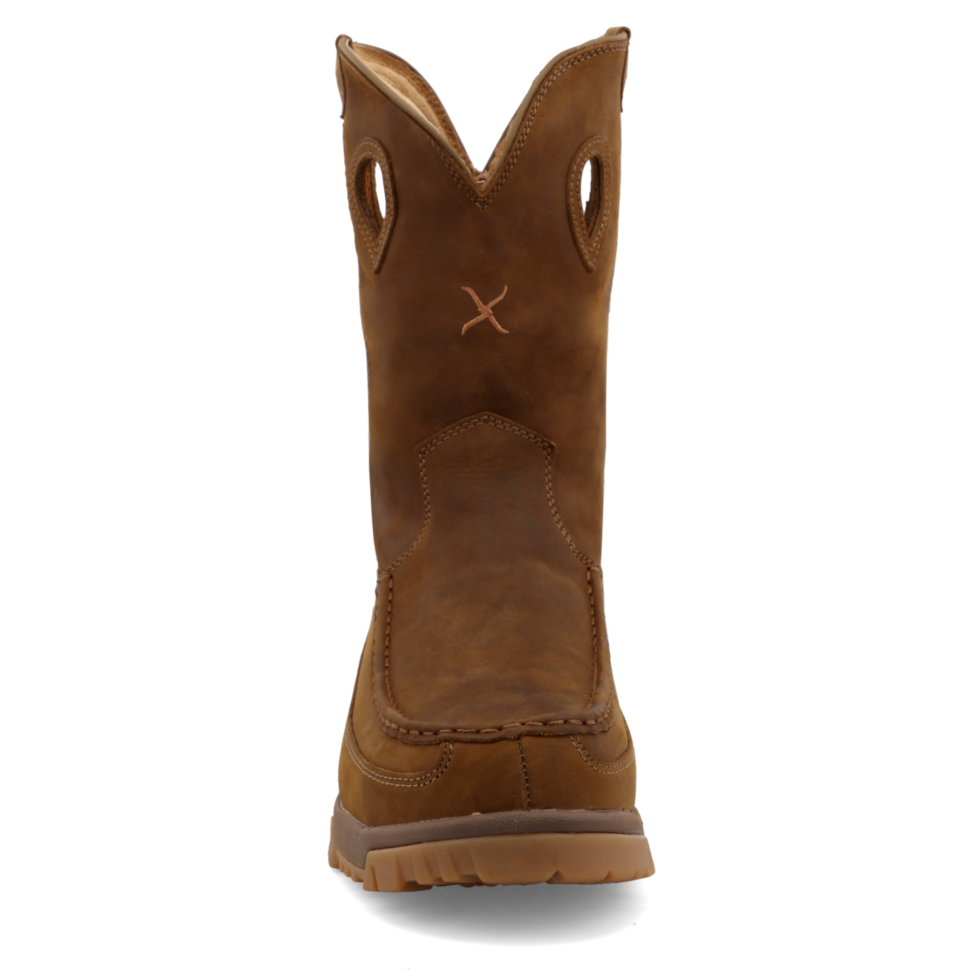 Twisted X Pull On Work Boot Distressed Saddle - Steel Toe - Image 5