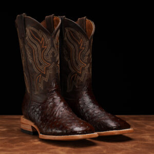 AUTHENTIC Brown Ostrich – Square Toe