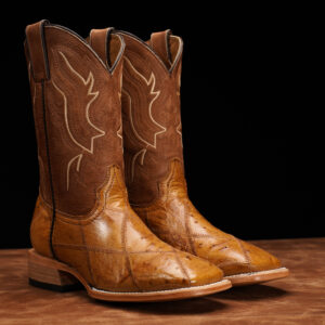 AUTHENTIC Patch Work Honey Ostrich – Square Toe