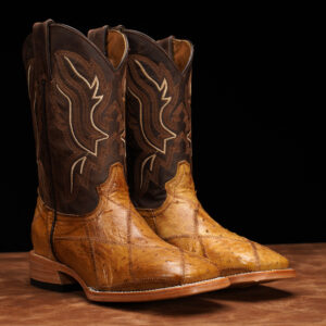 AUTHENTIC Patch Work Honey Ostrich – Square Toe