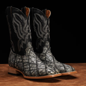 AUTHENTIC Patch Work Gray Pirarucu – Square Toe