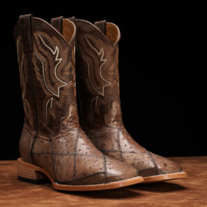 AUTHENTIC Patch Work Mink Ostrich – Square Toe